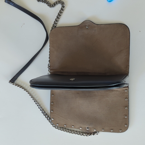 Rebecca Minkoff Black Silver Studded Leather Chain Crossbody Bag - Picture 5 of 9